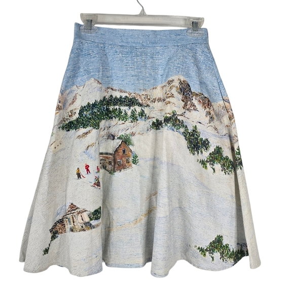 Corey Lynn Calter Wonderland Midi Skirt XS A-Line Cottagecore Ski Resort - Picture 2 of 12